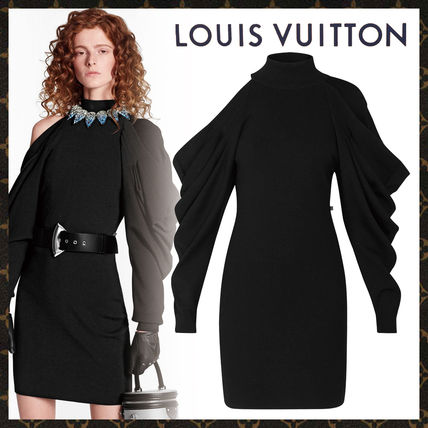 Louis Vuitton 2020 SS Asymmetric Knit Dress With Draped Sleeves 1A62HM 