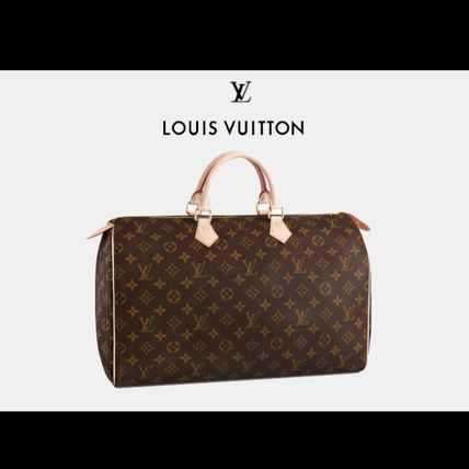 Louis Vuitton SPEEDY Monogram Casual Style Canvas Elegant Style Handbags 