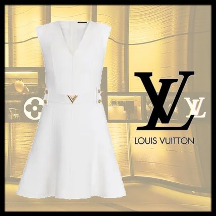 Louis Vuitton 2020 SS Sleeveless Belted A Line Dress 1A607F 