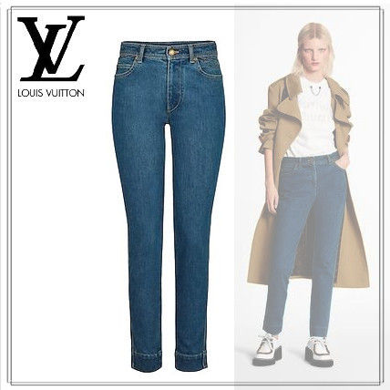Louis Vuitton 2019 SS Monogram Denim Street Style Logo Jeans