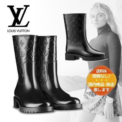 Louis Vuitton Monogram Rubber Sole Unisex Logo Flat Boots 1A3CUSA 