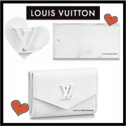 Louis Vuitton LOCKME 2020 SS Calfskin Plain Small Wallet Folding Wallets 