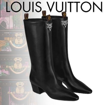 Louis Vuitton 2020 21AW Casual Style Plain Leather Block Heels Elegant Style Logo 1A66K1 