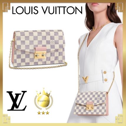 Louis Vuitton DAMIER AZUR 2020 SS Monogram Casual Style Canvas Bag in Bag 3WAY Bi color Chain 