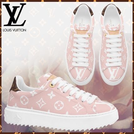 Louis Vuitton MONOGRAM Monogram Plain Toe Rubber Sole Blended Fabrics Bi color 