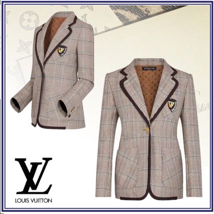 Louis Vuitton 2020 21AW Short Tartan Monogram Wool Office Style Elegant Style 