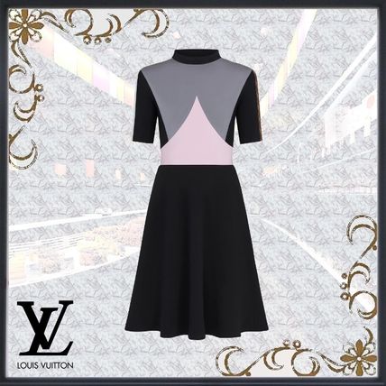 Louis Vuitton 2020 21AW Short Stripes Casual Style A line Silk Flared U Neck 1A82P0 