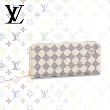 Louis Vuitton DAMIER AZUR Canvas Street Style Leather Folding Wallet Logo Long Wallets N60252 