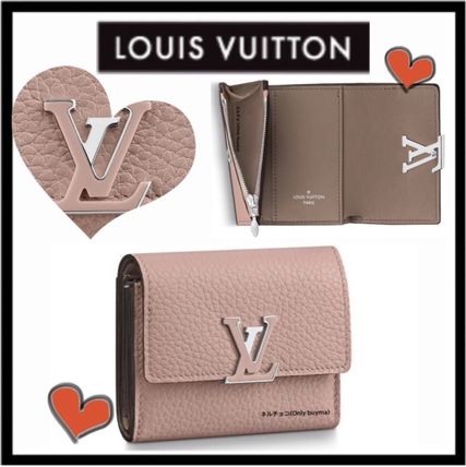 Louis Vuitton CAPUCINES Calfskin Plain Small Wallet Folding Wallets 