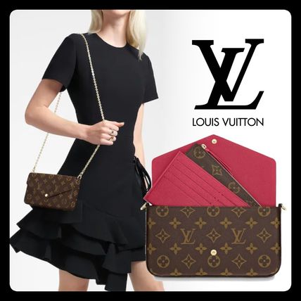 Louis Vuitton MONOGRAM Monogram Casual Style Canvas 2WAY Bi color Chain Leather M61276 