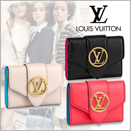 Louis Vuitton PONT NEUF 2020 21AW Plain Leather Folding Wallet Logo Folding Wallets M69177 M69175 M69176 