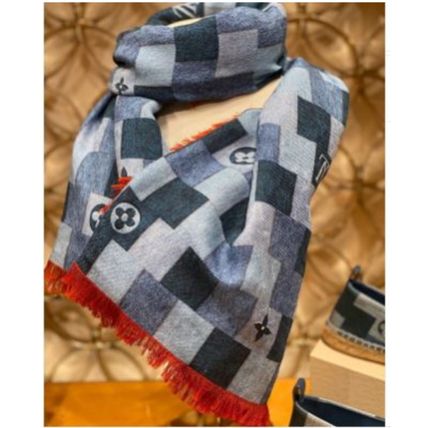 Louis Vuitton DAMIER 2020 SS Monogram Denim Check Shawl M76159 