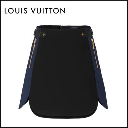 Louis Vuitton Pencil Skirts Short Casual Style Wool Silk Plain Party Style 1A61CD 