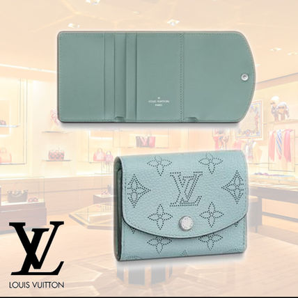 Louis Vuitton MAHINA 2020 SS Monogram Plain Leather Folding Wallet Small Wallet Logo M69033 