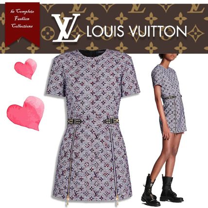 Louis Vuitton 2020 SS Crew Neck Short Monogram Casual Style A line Wool 1A60ZV 