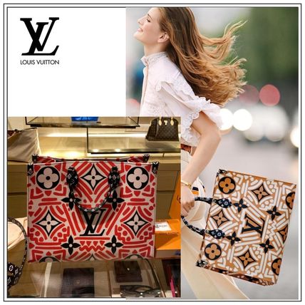 Louis Vuitton MONOGRAM 2020 SS Monogram Unisex A4 Bi color Leather Logo Totes M45359 M45358 