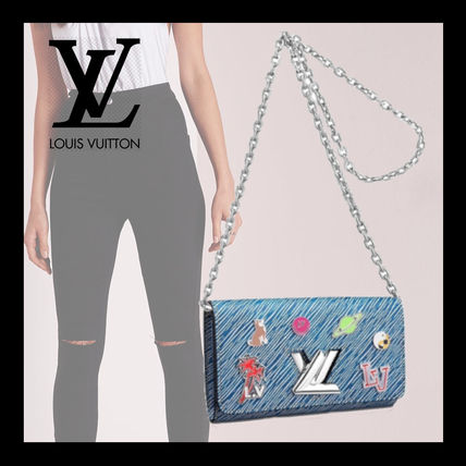Louis Vuitton EPI Denim Chain Wallet Logo Accessories 