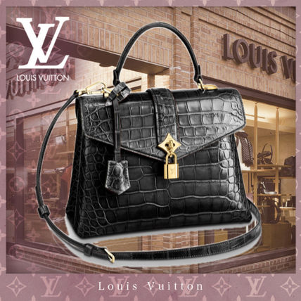 Louis Vuitton 2020 SS Crocodile Blended Fabrics 2WAY Plain Leather Office Style N96022 