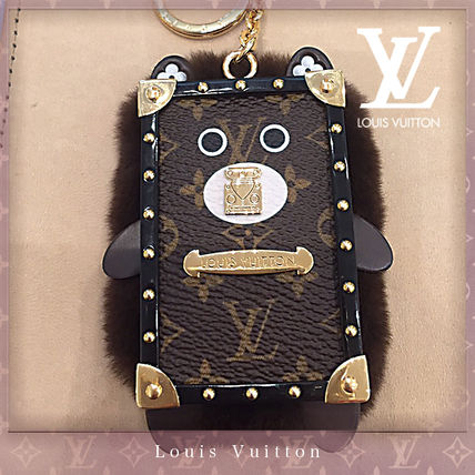 Louis Vuitton 2019 20AW Wild Fur Eye Trunk Bear Bag Charm And Key Holder M68451 