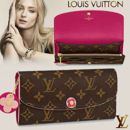 Louis Vuitton 2019 20AW Flower Patterns Monogram Leather Long Wallets 