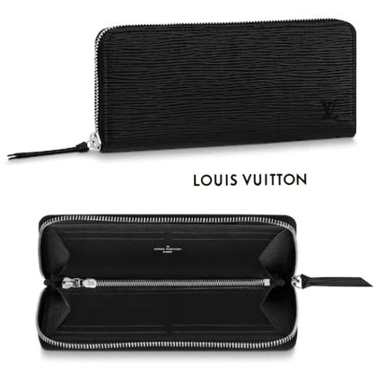 Louis Vuitton CLEMENCE Unisex Plain Leather Long Wallet Logo Long Wallets 