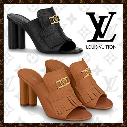 Louis Vuitton 2020 SS Open Toe Casual Style Blended Fabrics Plain Leather 1A85VA 1A85WY 
