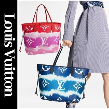 Louis Vuitton NEVERFULL 2020 SS Monogram Canvas Tie dye A4 Leather Totes 