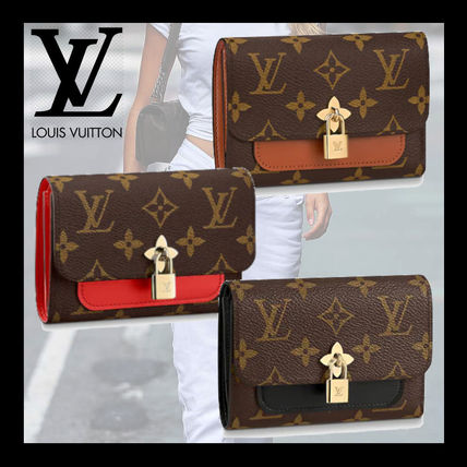 Louis Vuitton MONOGRAM Monogram Leather Folding Wallet Logo Folding Wallets 