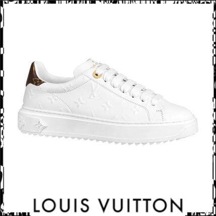 Louis Vuitton Monogram Plain Toe Rubber Sole Casual Style Leather 1A87ON 