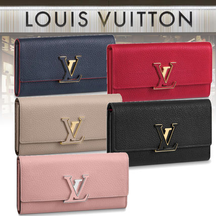 Louis Vuitton 2018 19AW Leather Logo Long Wallets M61250