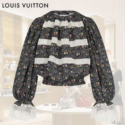 Louis Vuitton Short Flower Patterns Casual Style Silk Blended Fabrics 