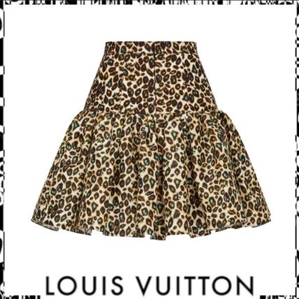 Louis Vuitton 2020 SS Leopard Ruffled Skirt 1A5REM 