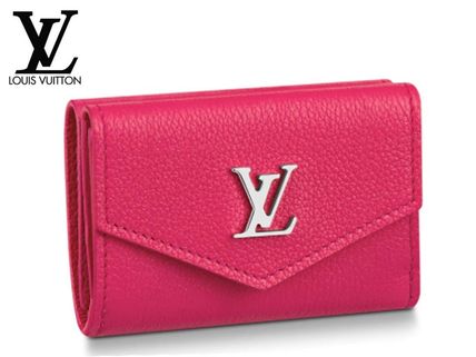 Louis Vuitton Plain Leather Folding Wallet Small Wallet Folding Wallets 