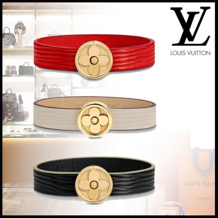 Louis Vuitton 2019 20AW Blended Fabrics Flower Leather Elegant Style Bracelets M6533FM6532FM6531F 