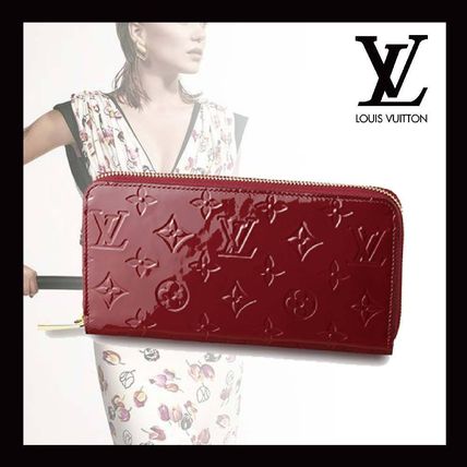 Louis Vuitton MONOGRAM VERNIS Monogram Leather Logo Long Wallets 