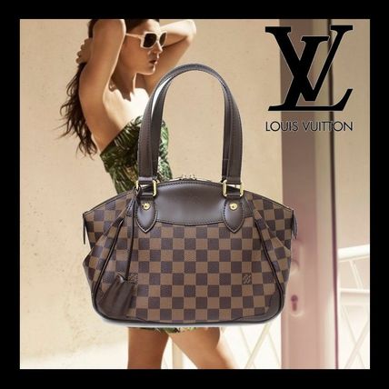 Louis Vuitton DAMIER Casual Style Calfskin 2WAY Elegant Style Logo Handbags 