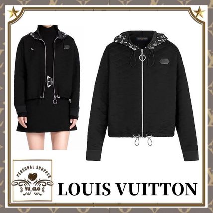 Louis Vuitton Quilted Zip Up Hoodie 1A61FK 