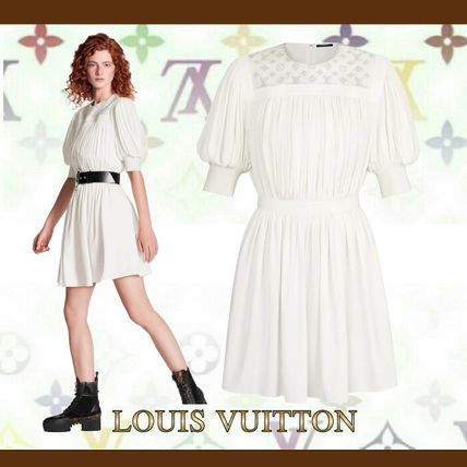 Louis Vuitton 2020 SS Fluid Dress With Embroidered Plastron 1A612N 1A612M 1A612L 1A612K 1A642J 