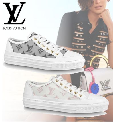 Louis Vuitton 2020 SS Monogram Plain Toe Casual Style Street Style Leather 1A87EM 1A682P 