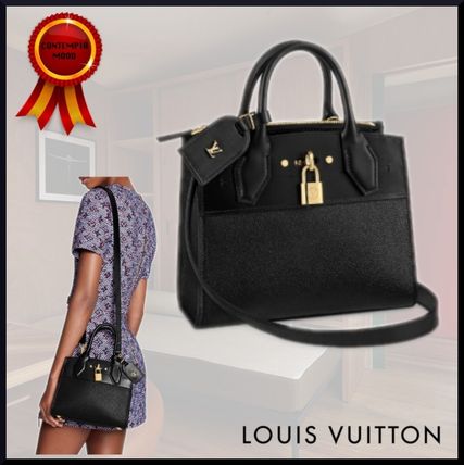 Louis Vuitton CITY STEAMER 2020 SS Casual Style Calfskin Blended Fabrics 2WAY Plain Leather 