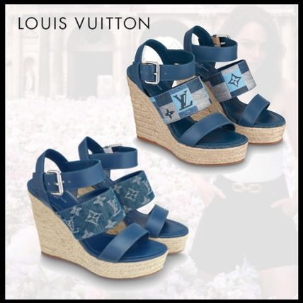 Louis Vuitton Monogram Open Toe Platform Casual Style Leather Party Style 1A7RA9 1A666F 