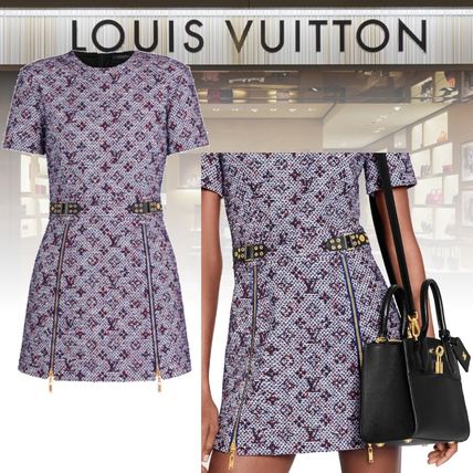 Louis Vuitton 2020 SS Short Wool Cotton Logo Dresses 1A60ZV 