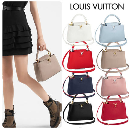 Louis Vuitton CAPUCINES Casual Style 2WAY Leather Party Style Office Style 