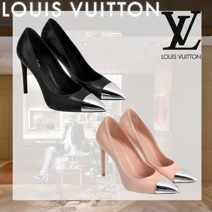 Louis Vuitton 2020 SS Leather Pin Heels Logo Stiletto PumpsMules 