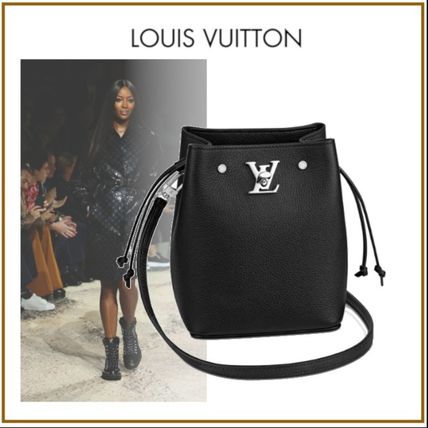 Louis Vuitton LOCKME 2020 SS Blended Fabrics Plain Leather Purses Elegant Style Crossbody 