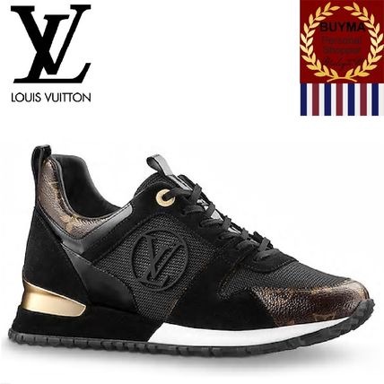 Louis Vuitton 2018 19AW Monogram Plain Toe Rubber Sole Lace up Casual Style Suede 