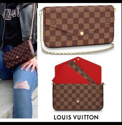 Louis Vuitton DAMIER Leather Crossbody Shoulder Bags 