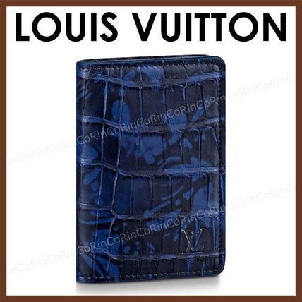 Louis Vuitton 2020 SS Unisex Crocodile Logo Card Holders 