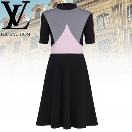 Louis Vuitton 2020 21AW Color Block Jersey Skater Dress 1A82P0 