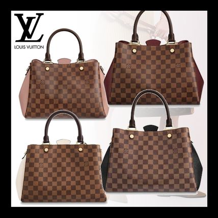 Louis Vuitton DAMIER Casual Style Unisex Calfskin 2WAY Plain Leather 